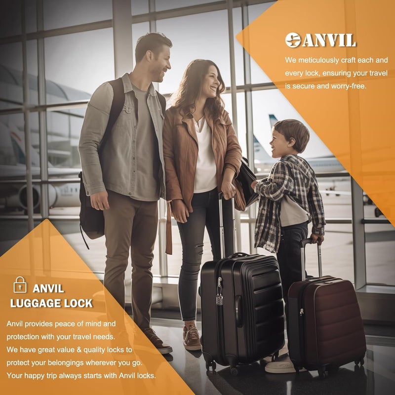 Anvil TSA Locks for Luggage with Search Alert: Durable Cable Combination Locks, TSA Approved - Secure Travel Locks for Suitcases, Backpacks & Gun Cases (4 Colors) - Image 2